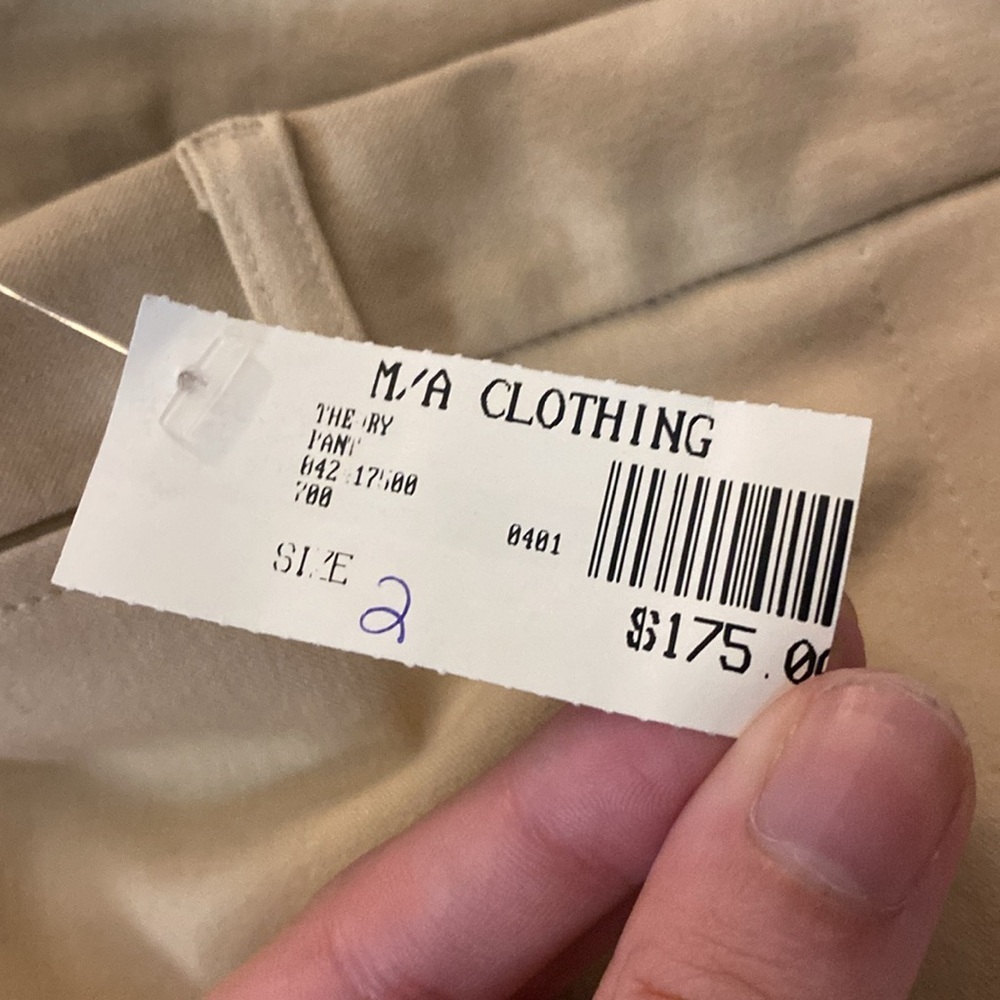 NWT Theory Women’s Tan Trousers Size 2 - Picture 6 of 8